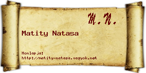 Matity Natasa névjegykártya